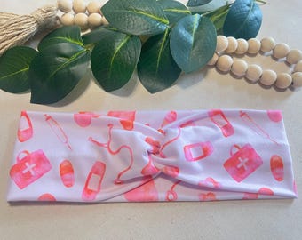 Pink Ombré Healthcare Twist Headband