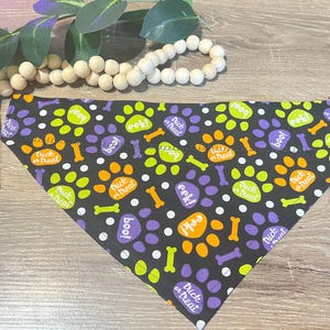 Halloween Pawprints Dog Bandana