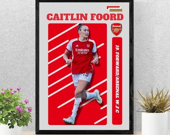 Caitlin Foord Arsenal Digital Poster Wall Art Bedroom Decor Gift, Size A3