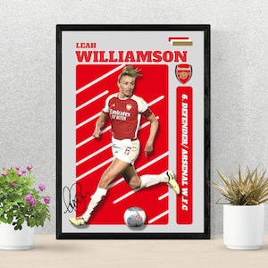 "Arsenal Leah Williamson Football ""Fußball"" signiertes digitales Poster, Wandkunst, Schlafzimmer Dekor Geschenk, Größe A3."