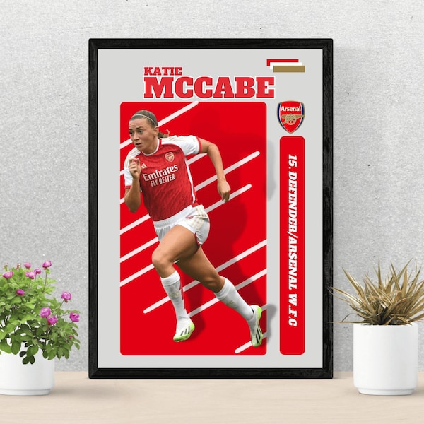 Katie McCabe Arsenal Digital Poster Wall Art Bedroom Decor Gift, Size A3