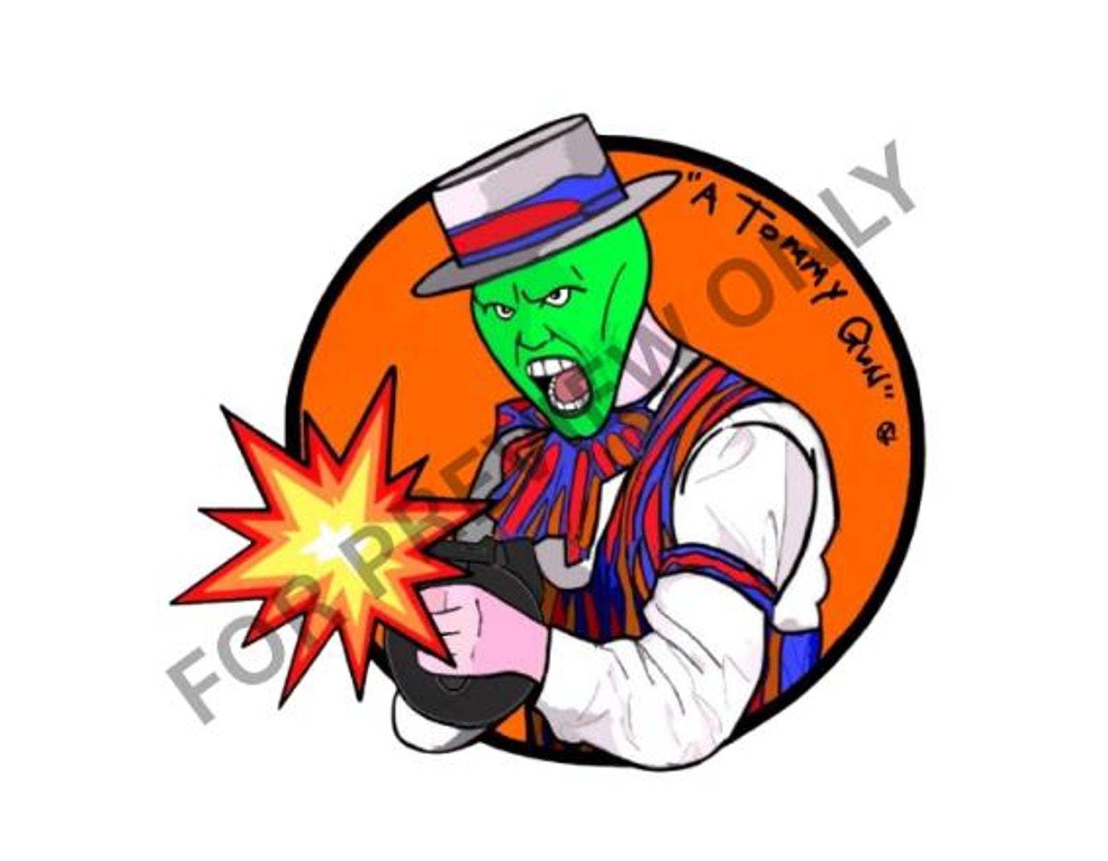 The Mask - Tommy Gun Digital Sticker/ Multi Color - Etsy