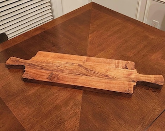 Tábua de charcutaria extra longa em acácia | Bandeja de servir personalizada | Tábua de queijos de madeira de 76 cm | Presente de casamento e inauguração de casa