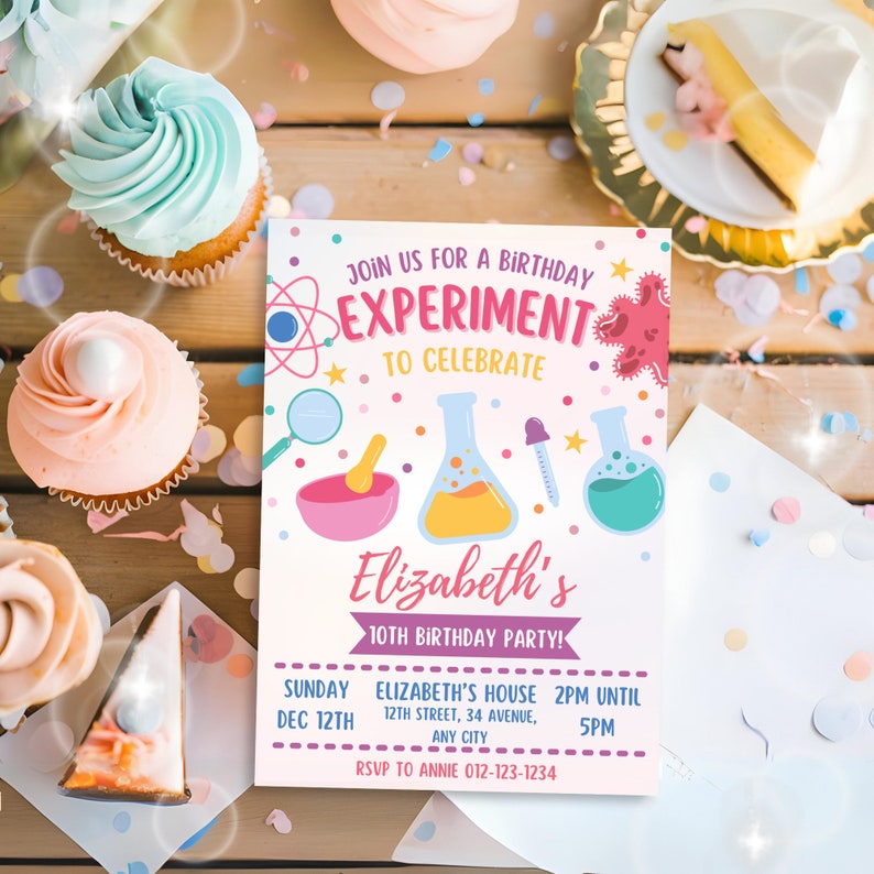 Mad Science Birthday Invitation, Editable Scientist Party, Lab ...