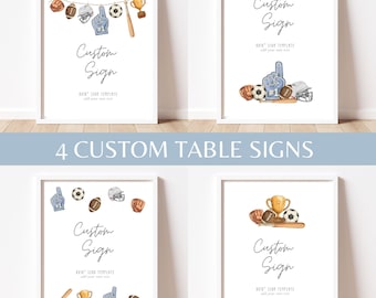 Sports Birthday Custom Sign, Rookie Year 1st Sports Party DIY Table Sign, First Birthday All Star Printable Decor