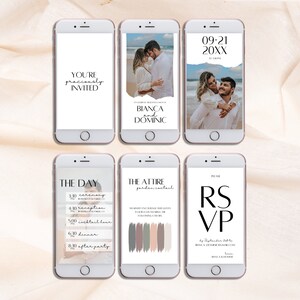 Puede incluir: Anuncio de invitaci&oacute;n de boda para Bianca y Dominic. La invitaci&oacute;n incluye la fecha, la hora y el lugar de la ceremonia, la recepci&oacute;n, la hora del c&oacute;ctel, la cena y la fiesta posterior. Tambi&eacute;n incluye el c&oacute;digo de vestimenta, que es c&oacute;ctel de jard&iacute;n.