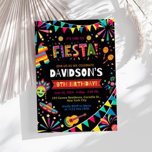 Fiesta Birthday Invitation Mexican Party Invite Printable Template Festival Party Editable Digital Fiesta Invitation Party Invitation