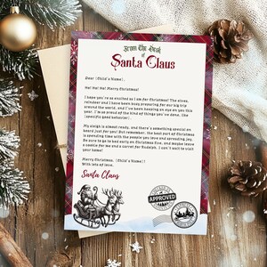 Carta editable a Papá Noel, carta de Papá Noel, desde el escritorio de Papá Noel, correo del Polo Norte de Papá Noel, plantilla de carta con la lista de los buenos deseos de Papá Noel