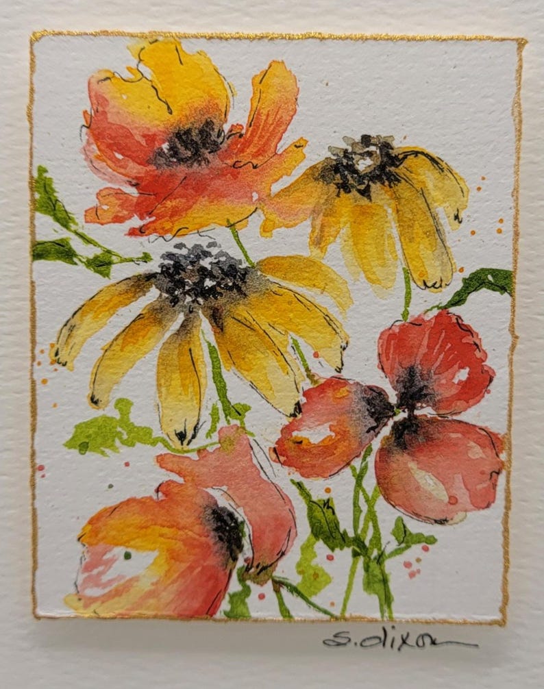 Original Hand Painted Watercolor Greeting Card to Frame as a Lasting ...