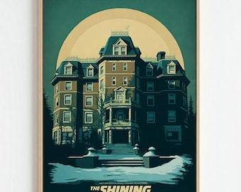 ユニークなヴィンテージ シャイニング ハロウィン ポスター | 18x24 クラシック ホラー映画プリント | レトロ ウォール アート | 怖い映画の装飾 | デジタル ダウンロード ギフト
