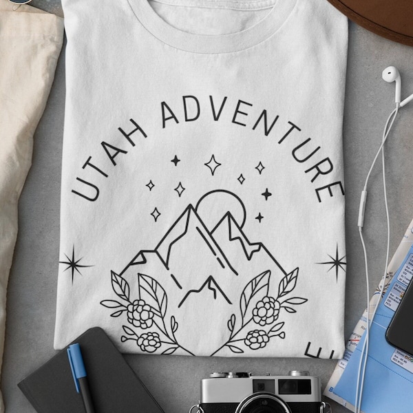 Utah Adventure Unisex-T-Shirt, stückgefärbt, hochwertige Baumwolle