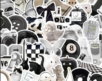 50 Cool Black and White Goth Laptop Stickers Dark Skull Tattoo Decals ...