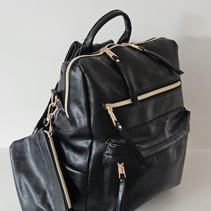 Mochila de cuero, lujoso bolso de hombro para mujer, bolso de moda, multiusos, de alta calidad, regalo para ella, bolso para iPad, portátil, bolso de viaje, negro