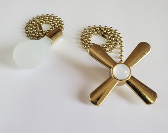 Gold Fan & Light Bulb Pull Chain: 12&quot; Beaded Ceiling Fan Decor