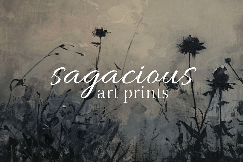 Impressionistische dunkle ästhetische Wildblumen Bilderrahmen TV Kunst