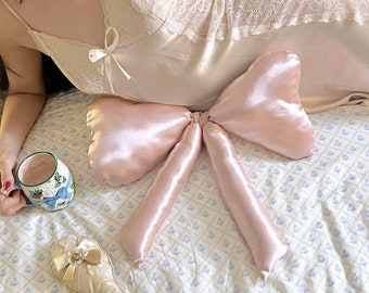 Bow Shape Pillow. Satin Bow Pillow. Coquette Room Decor. Lana Del Rey Pillow. Pink Bow Pillow. Coquette Bow Pillow. Handmade Pillow.