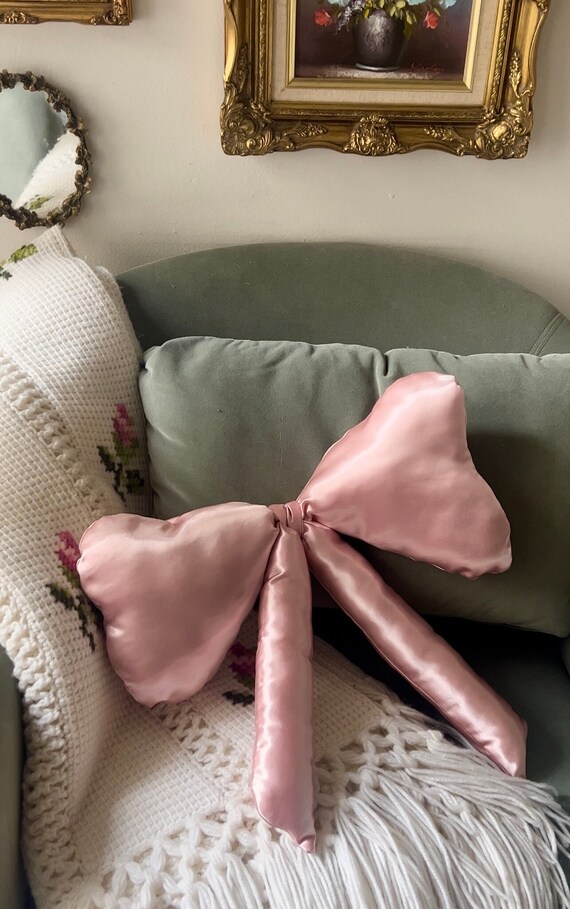 Bow Shape Pillow. Satin Bow Pillow. Coquette Room Decor. Lana Del Rey Pillow. Pink Bow Pillow. Coquette Bow Pillow. Handmade Pillow. Etsy