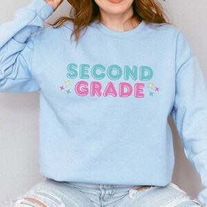 Second Grade Teacher SweatShirt, Cute 2nd Grade Shirt, 80s Style Retro 2nd Grade Crew, Second Grade Squad, New Teacher Gift, Back to School