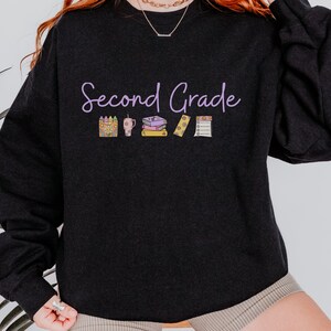 Retro Second Grade Teacher SweatShirt, Cute 2nd Grade Shirt, 2nd Grade Crew, Second Grade Squad, New Teacher Gift, Back to School, 2nd grade