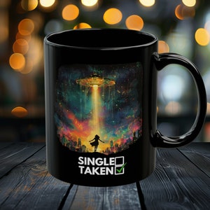 Couples Alien Mug, UFO mug, Alien coffee mug, Relationship, Gift for her, UFO lover, Alien lover, dating, alien, gift for couples(11oz)