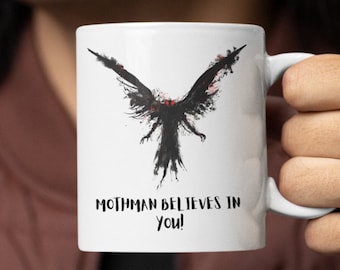 Mothman Mug, Point Pleasant Mug, Cryptids, Mothman Prophecies, Mythological Mug, Myths, Cryptid mug, Scary Mug, gift for him, 11oz