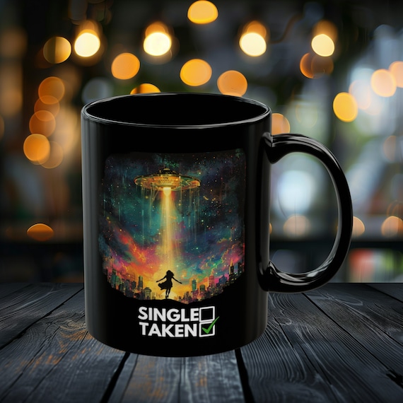 Couples Alien Mug, UFO mug, Alien coffee mug, Relationship, Gift for her, UFO lover, Alien lover, dating, alien, gift for couples(11oz)