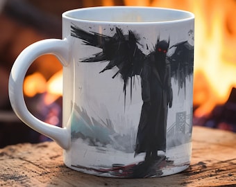 Mothman Mug, Point Pleasant Mug, West Virginia, Cryptids, Mothman Prophecies, Mythological Mug, Cryptid mug, Scary Mug, gift for him, 11oz