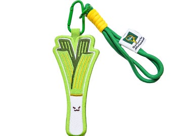 Leek Embroided Keychain