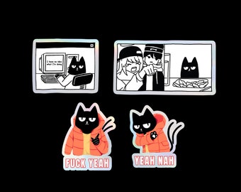 Procrastination | Vegetal Cat meme | Cat Drake Meme Sticker