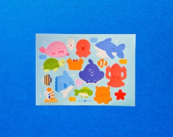 Marine Animals Sea Creatures Mini Sticker Sheet