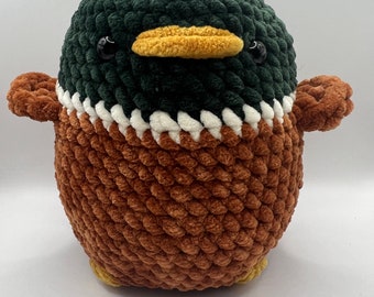 Crochet Mallard, Handmade Duck Amigurumi, Stuffed Animal Chunky Plushie