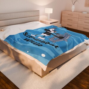 Steamboat Willie Mickey Mouse Disney Velveteen Plush Blanket image 12