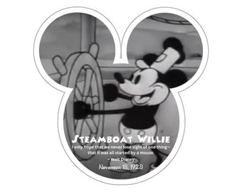 Steamboat Willie Mickey Sticker Original Mickey Cartoon Disney KissCut Sticker Toon Sticker Disney Lover Gift Vintage Disney KissCut Sticker