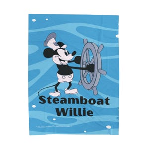 Steamboat Willie Mickey Mouse Disney Velveteen Plush Blanket image 9