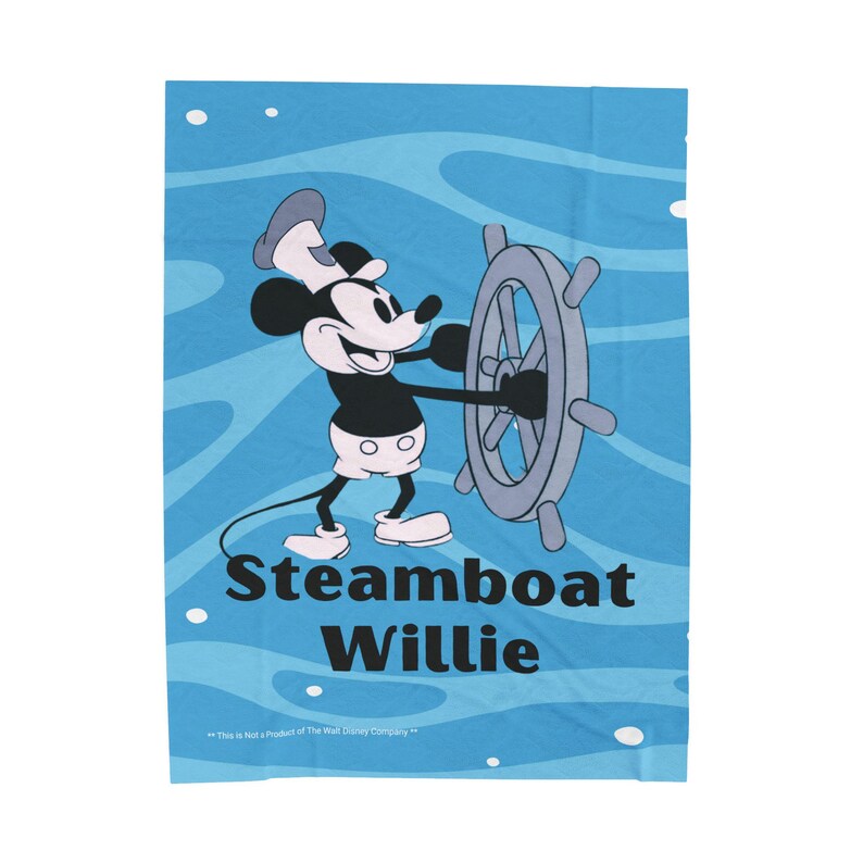 Steamboat Willie Mickey Mouse Disney Velveteen Plush Blanket image 9