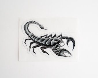 Six Point Scorpion Hard Hat Stickers – Blue Collar | Gritty Tradesman Decals | Union Strong | Toolbox + Helmet Ready