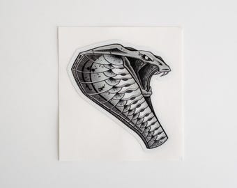 Six Point Snake Head Hard Hat Stickers – Blue Collar | Gritty Tradesman Decals | Union Strong | Toolbox + Helmet Ready