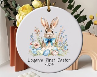 Personalized Easter Bunny Gifts - Handmade Easter Gift - Baby's First Easter Ornament - Easter Keepsake - Milestone Keepsakes - Newborn Gift