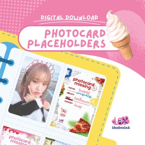 Y2K Collage Photocard Placeholders (Digital Download) | Kpop Collection Supplies | K-pop Printables | Missing Photocards | PC Binder Filler