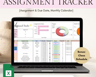Semester Assignment Tracker Student Planner for Google Sheets Student Monthly Calendar & Due date Tracker