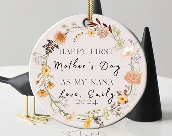 Erster Muttertag Ornamente für Oma - Geschenke als Muttertag - Personalisierte Nana Oma Nanny Mamaw Oma Abela Gigi Mimi Grammy Nonna