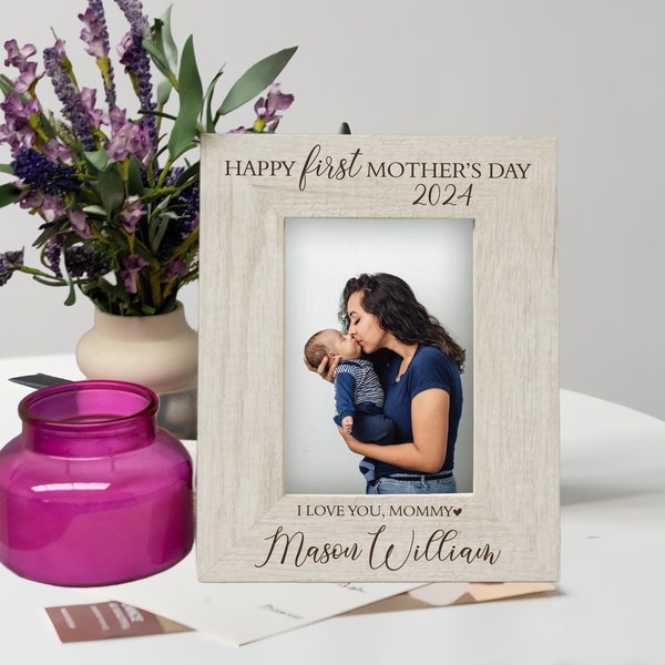 Baby's First Personalized Mother's Day Gift - First Mother's Day Photo Frame - Mother's Day Gifts 2024 New Mom - Father's Day Gifts