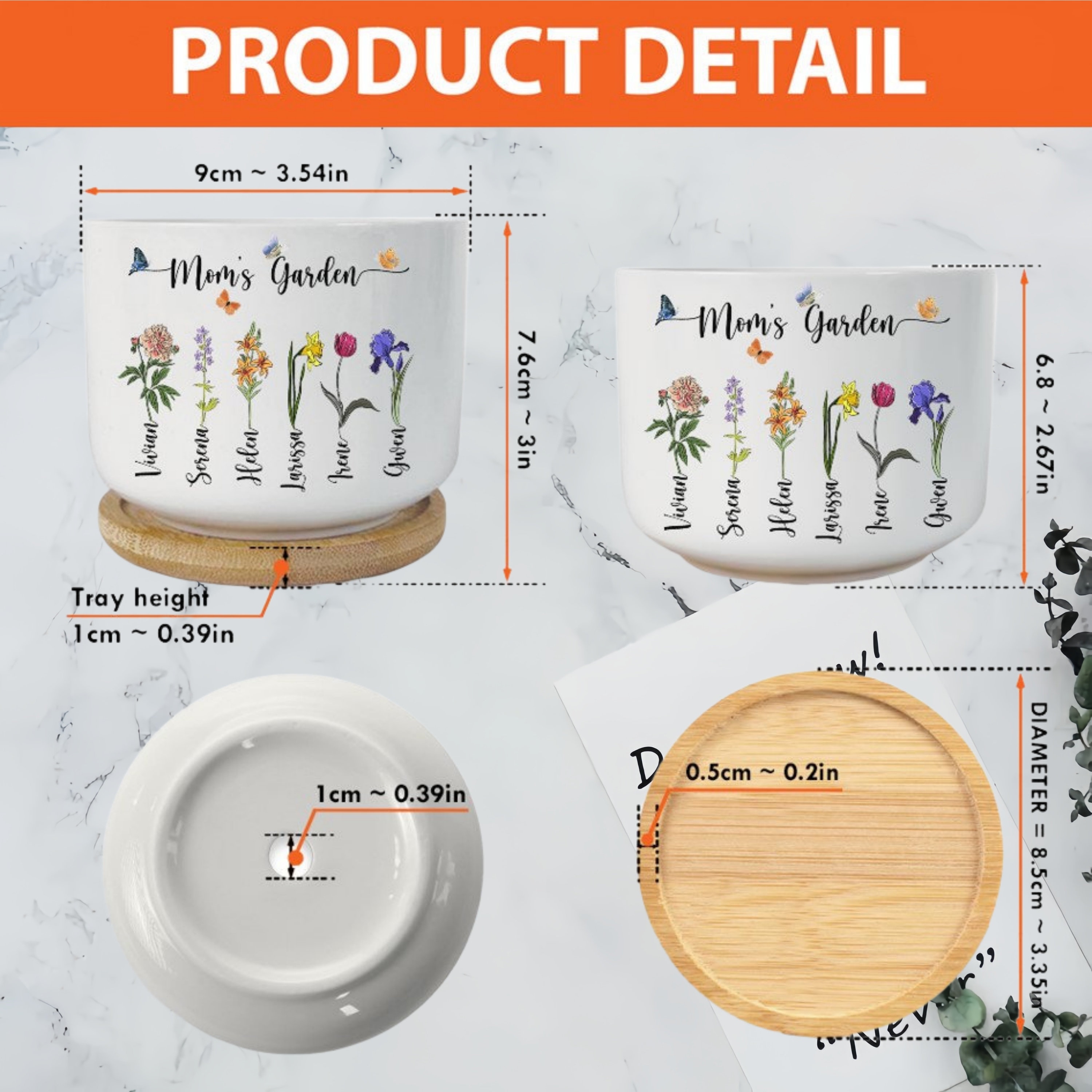 Personalized Flower Pots with Birth Month Flowers - Mother&#39;s Day Gifts - Grandma&#39;s Garden Pots - Father&#39;s Day Gift - Flower Pot Gift for Mom