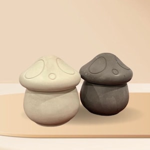 Mushroom shaped storage containers Concrete jar with lid