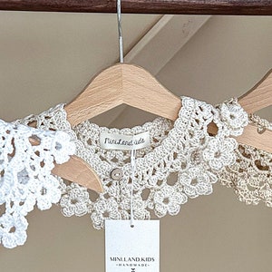 Crochet detachable collar for girl, peter pan crochet collar