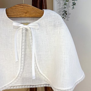 Linen christening cape, cape baptme