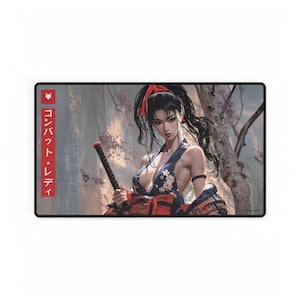 Japanese Woman katana 24x14 MTG Playmat TCG Playmat Desk Mat Mouse Pad
