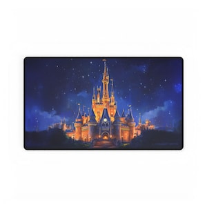 Tapete de juego para escritorio y ratón de Starry Night Medieval Castle TCG MTG