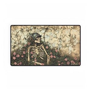 Long Forgotten, Skeleton in Vines MTG Medieval Play Mat 24x14 TCG Playmat Deskmat Mousepad