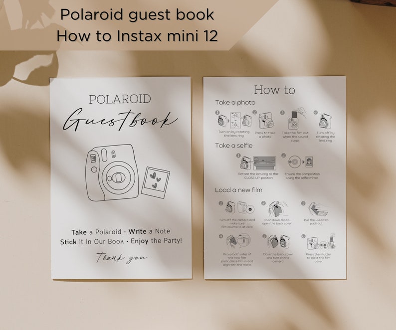 Polaroid Guest Book, Instax Mini 12, Photo Guestbook, Camera Guestbook